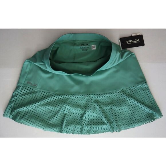 RLX Ralph Lauren Women's Sz XS Green Eyelet Tennis Pickleball Golf Skort - Picture 3 of 13